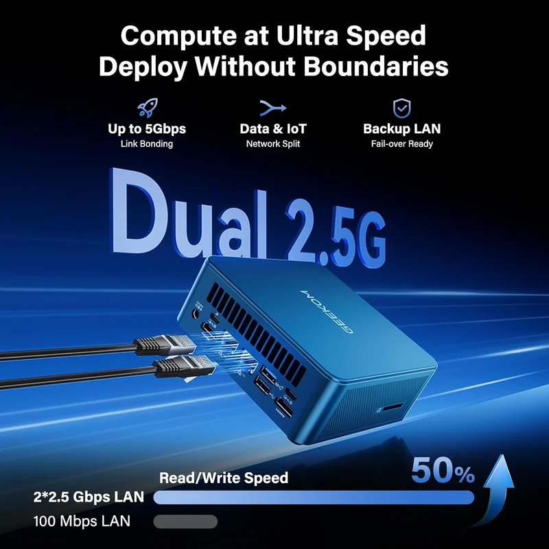 Mini PC GEEKOM IT12 Max 16 GB RAM 500 GB SSD, con U5-125U