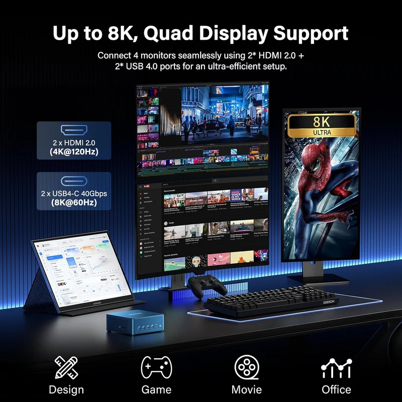 Mini PC GEEKOM IT12 Max 16 GB RAM 500 GB SSD, con U5-125U