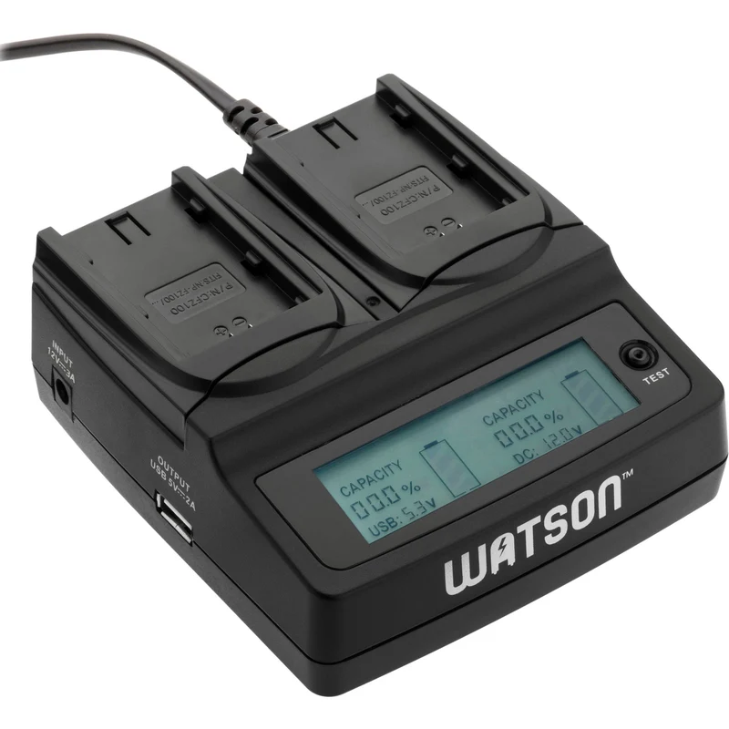 Cargador Watson Duo LCD con Two NP-FZ100 Plates