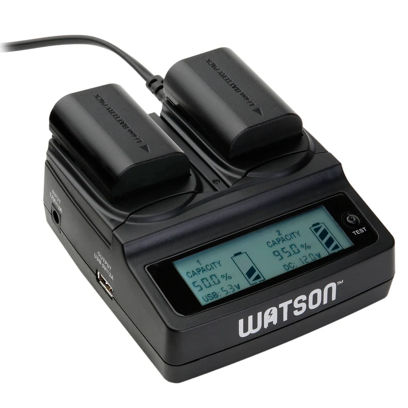 Cargador Watson Duo LCD con Two NP-FZ100 Plates