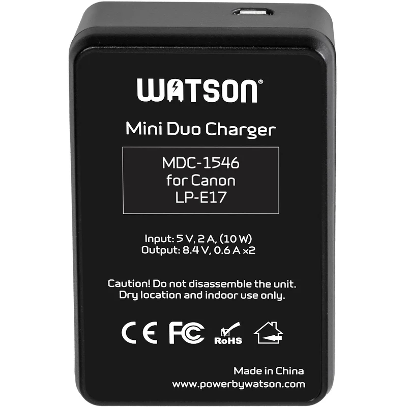 Cargador Watson Mini Duo USB-C para Canon LP-E17