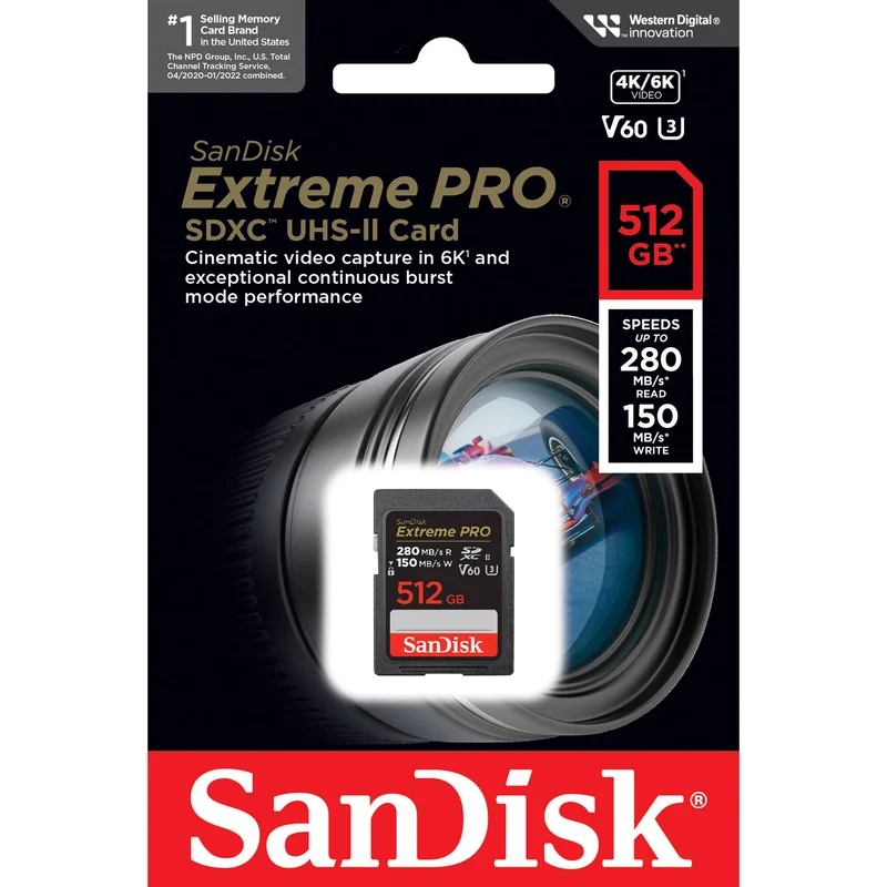 Tarjeta SanDisk 512GB Extreme PRO UHS-II SDXC (5-Pack)