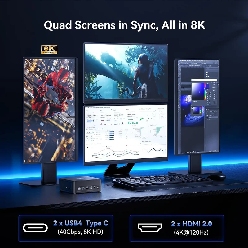 Mini PC GEEKOM IT13 Max 16 GB RAM 1 TB SSD, con Intel Core Ultra 9 185H