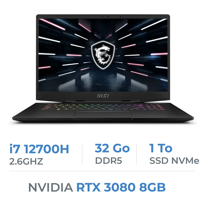 MSI Stealth GS77 12UH-088ES i7-12700H/32GB/1TB SSD/RTX3080 8GB 17.3"