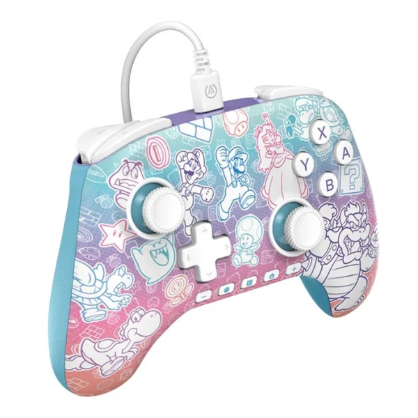 Control Cableado PowerA Advantage para Nintendo Switch 2 - Mushroom Kingdom - NSGP0526-01 - Azul