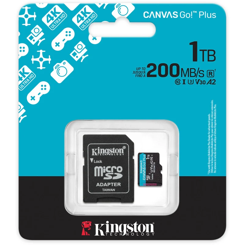 Tarjeta Kingston 1TB Canvas Go! Plus UHS-I microSDXC con SD Adapter