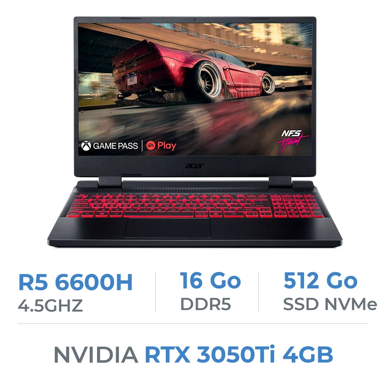 Acer Nitro 5 AN515-46-R080 R5 6600H/16GB/512GB SSD/RTX3050Ti 4GB/15.6'' 144Hz IPS