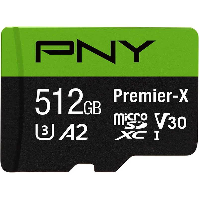 Tarjeta PNY 512GB Premier-X UHS-I microSDXC con SD Adapter