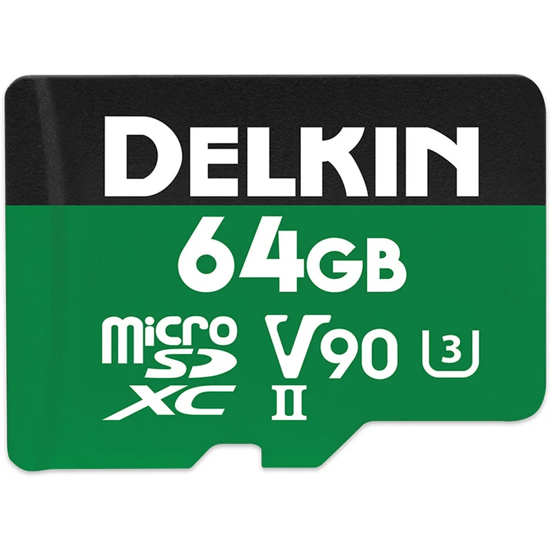 Tarjeta Delkin Devices 64GB POWER UHS-II microSDXC con SD Adapter