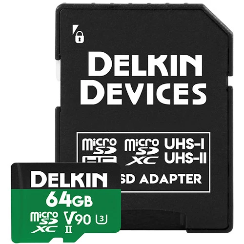 Tarjeta Delkin Devices 64GB POWER UHS-II microSDXC con SD Adapter