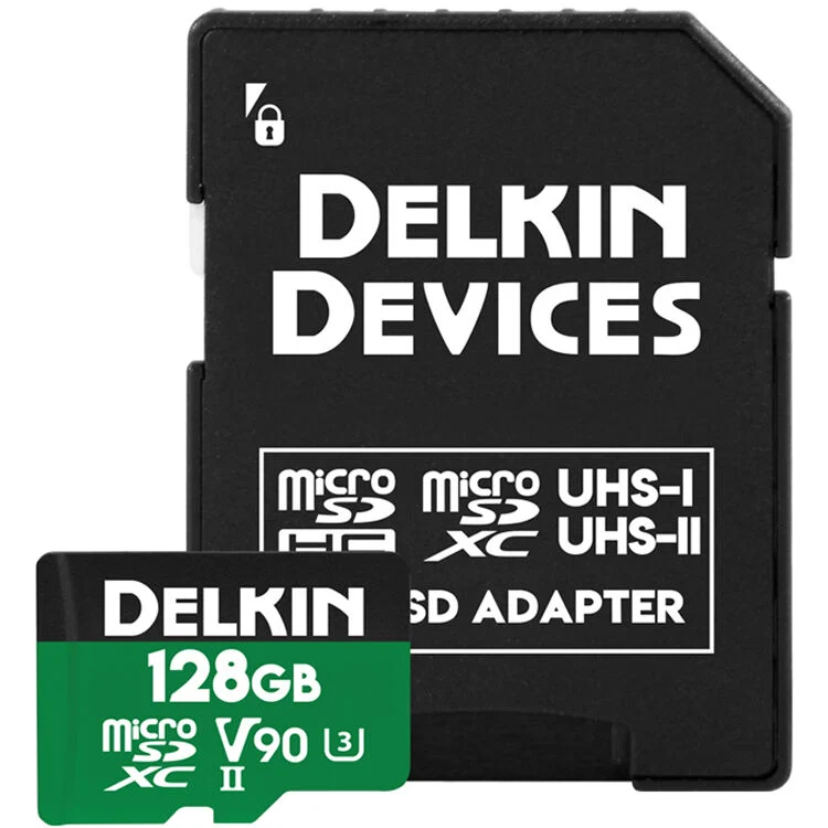 Tarjeta Delkin Devices 128GB POWER UHS-II microSDXC con SD Adapter