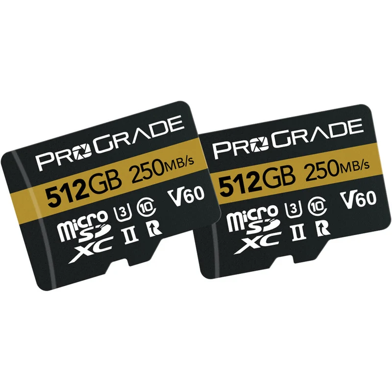 Tarjeta ProGrade Digital 512GB UHS-II microSDXC con SD Adapter (2-Pack)