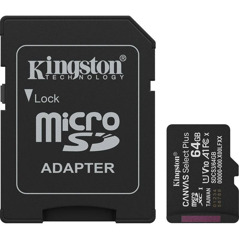 Tarjeta Kingston 64GB Canvas Select Plus UHS-I microSDXC con SD Adapter