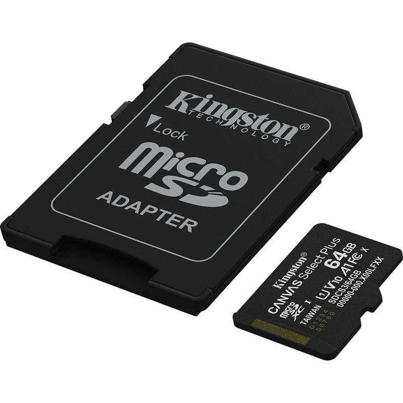 Tarjeta Kingston 64GB Canvas Select Plus UHS-I microSDXC con SD Adapter