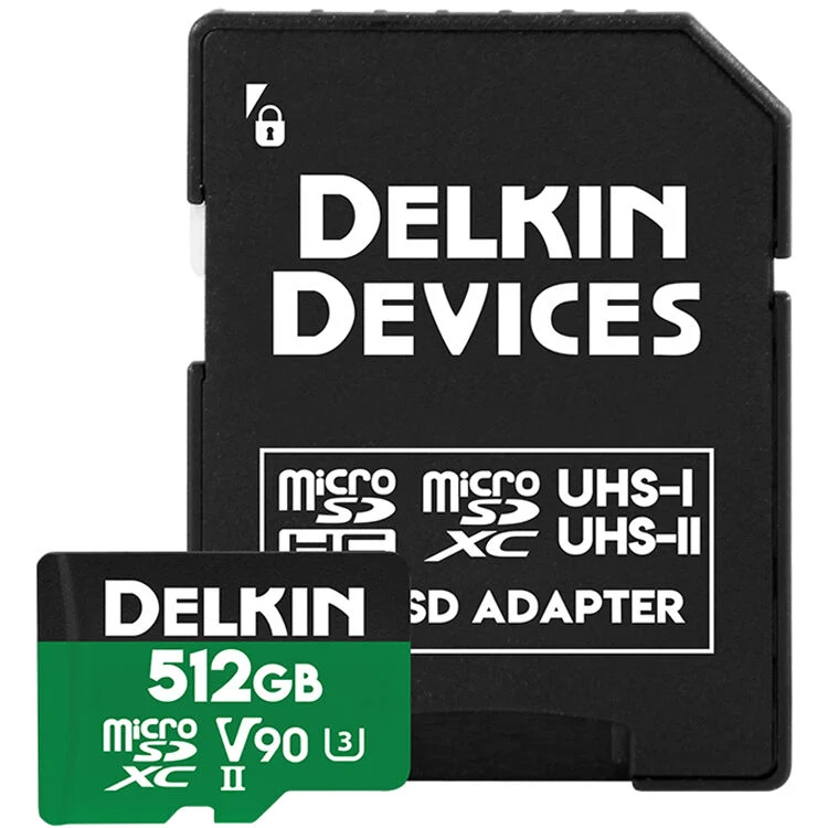 Tarjeta Delkin Devices 512GB POWER UHS-II microSDXC con SD Adapter
