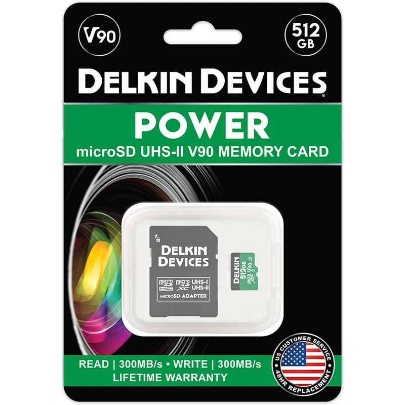 Tarjeta Delkin Devices 512GB POWER UHS-II microSDXC con SD Adapter