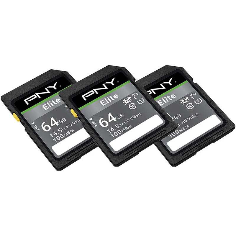 Tarjeta PNY 64GB Elite UHS-I SDXC (3-Pack)