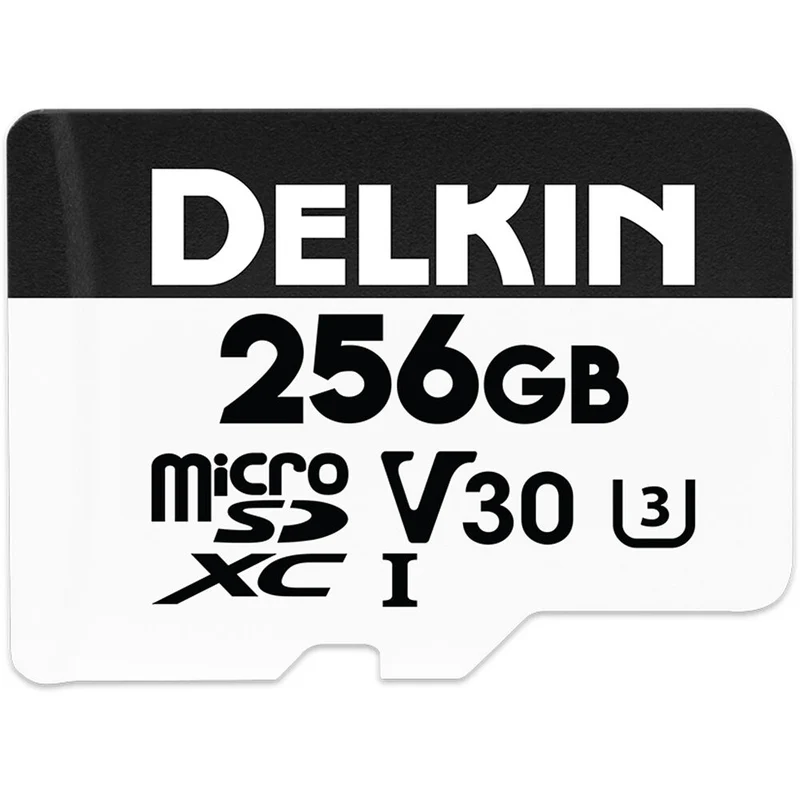 Tarjeta Delkin Devices 256GB Drone UHS-I microSDXC con SD Adapter