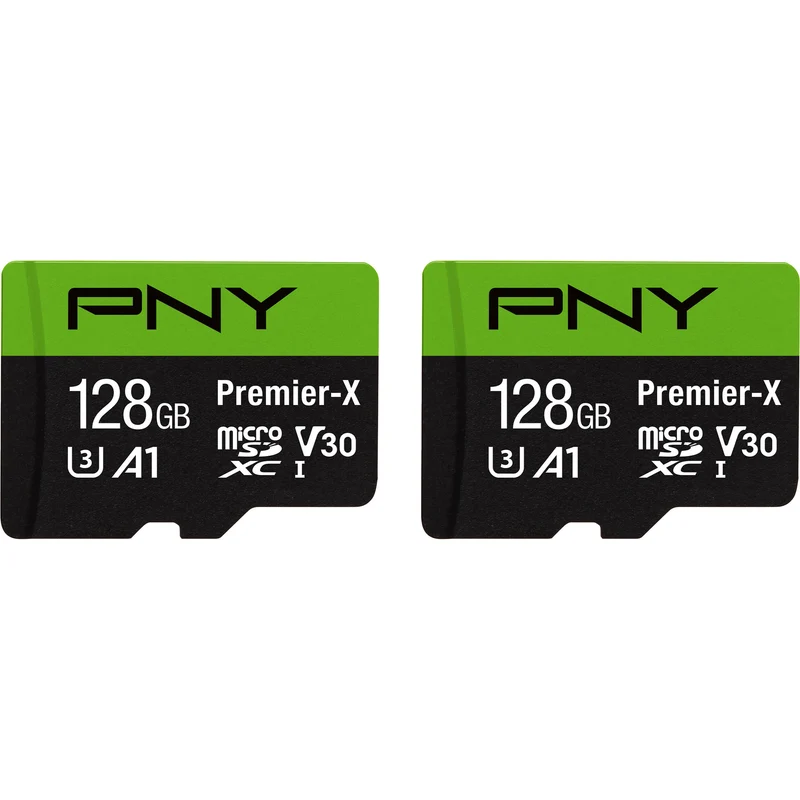 Tarjeta PNY 128GB Premier-X UHS-I microSDXC con SD Adapter (2-Pack)