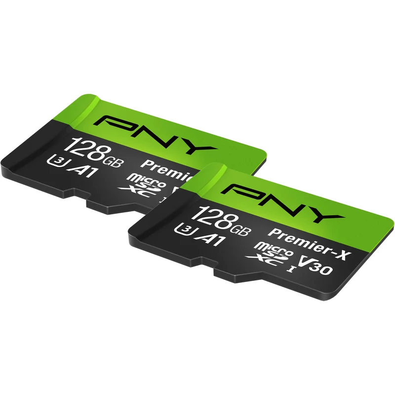 Tarjeta PNY 128GB Premier-X UHS-I microSDXC con SD Adapter (2-Pack)