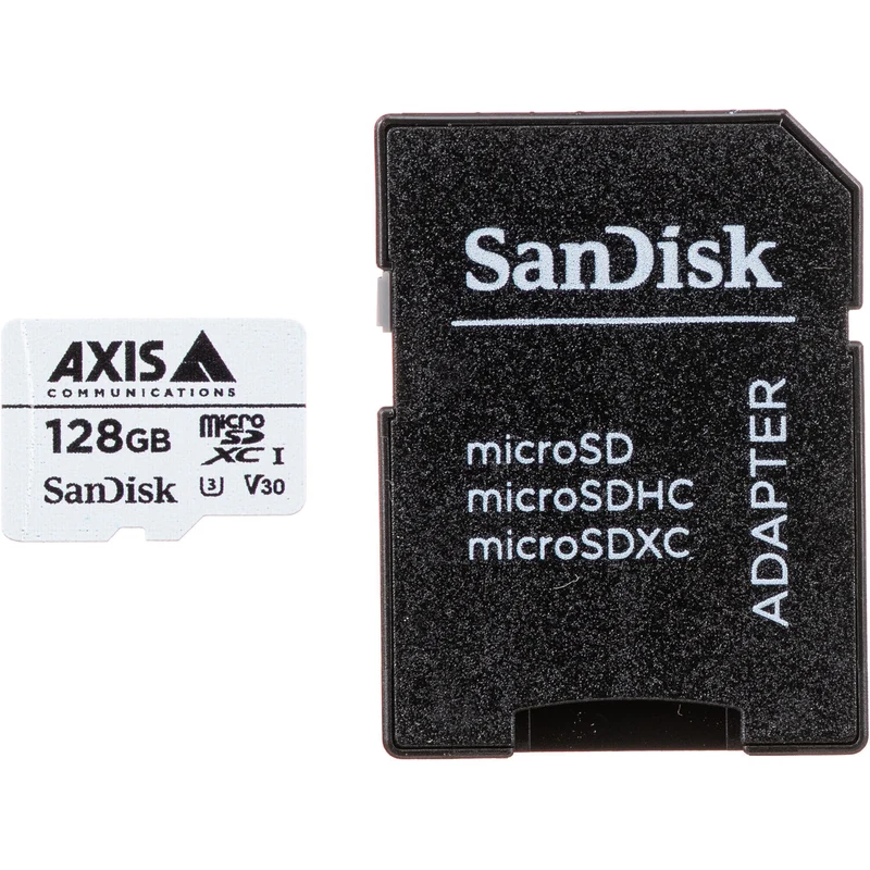 Tarjeta Axis Communications 128GB Surveillance UHS-I microSDXC con SD Adapter