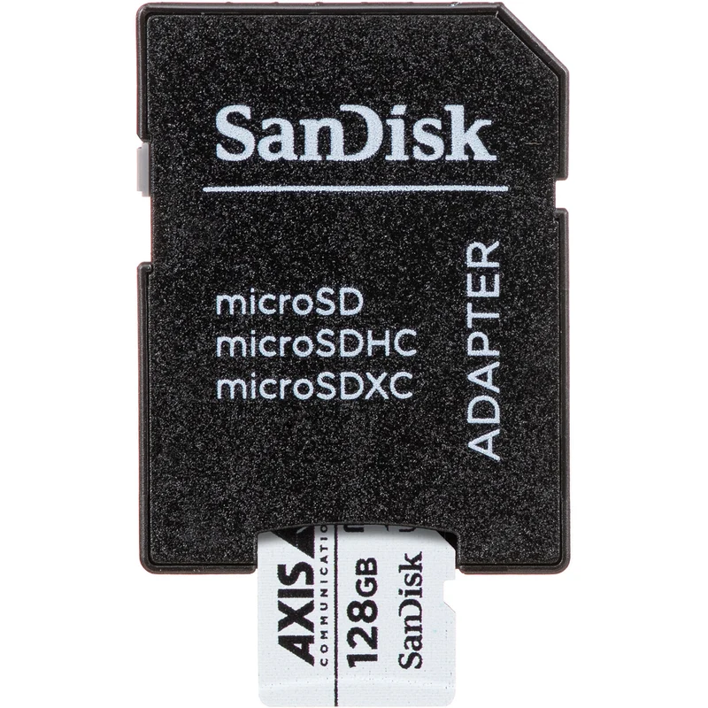 Tarjeta Axis Communications 128GB Surveillance UHS-I microSDXC con SD Adapter