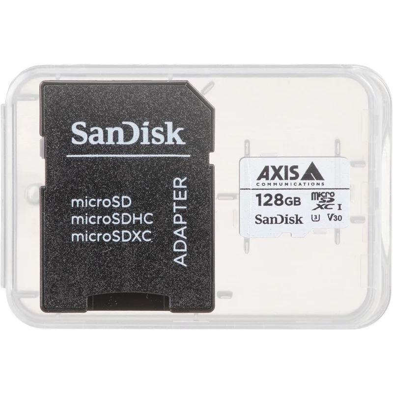 Tarjeta Axis Communications 128GB Surveillance UHS-I microSDXC con SD Adapter