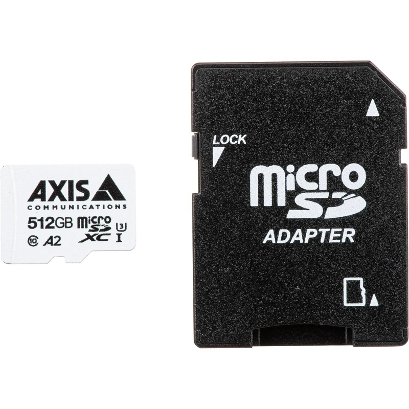 Tarjeta Axis Communications 512GB Surveillance UHS-I microSDXC con SD Adapter