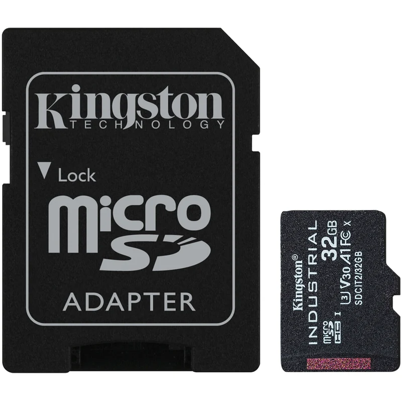 Tarjeta Kingston 32GB Industrial UHS-I microSDHC con SD Adapter