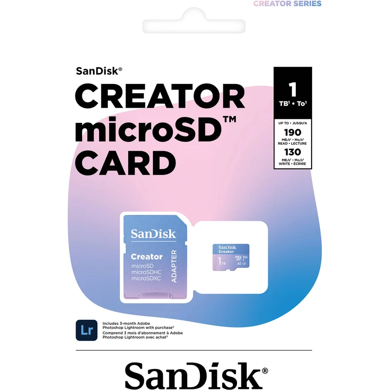 Tarjeta SanDisk 1TB Creator Serie UHS-I microSDXC con SD Adapter