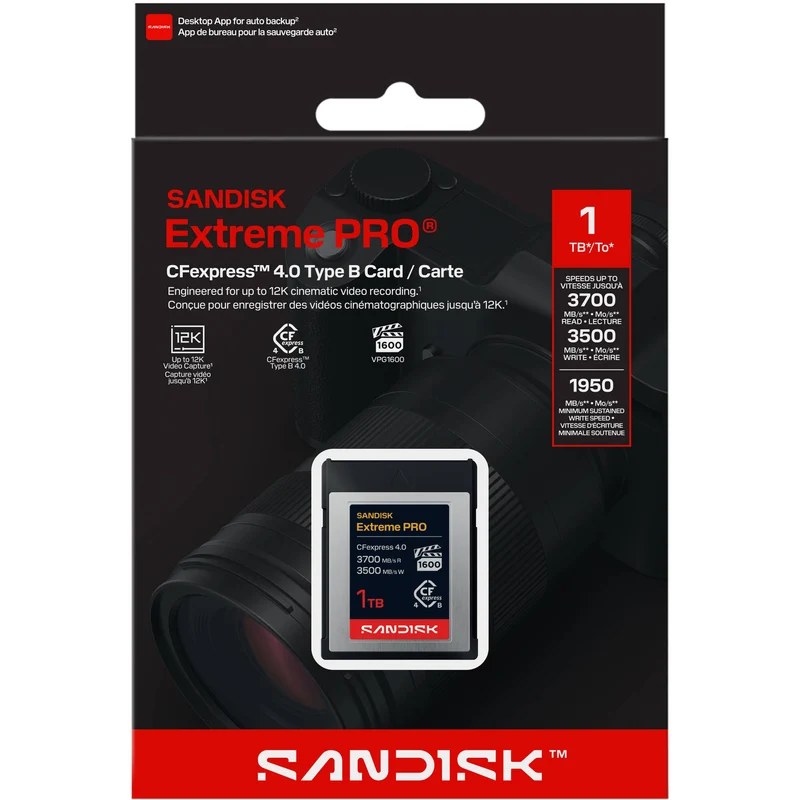 Tarjeta CFexpress Type B SanDisk 1TB Extreme PRO CFexpress 4.0 Type B