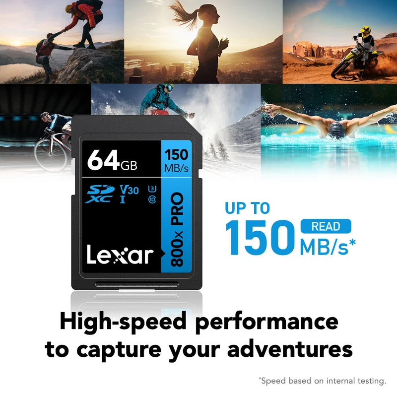 Tarjeta Lexar 64GB High-Performance 800x PRO UHS-I SDXC (BLUE Serie)