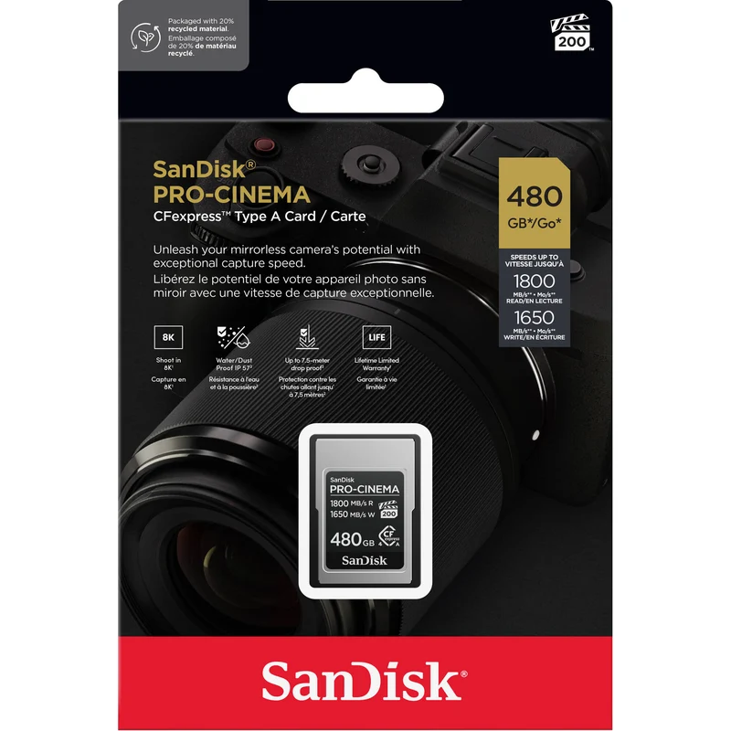 Tarjeta SanDisk 480GB PRO-CINEMA CFexpress Type A