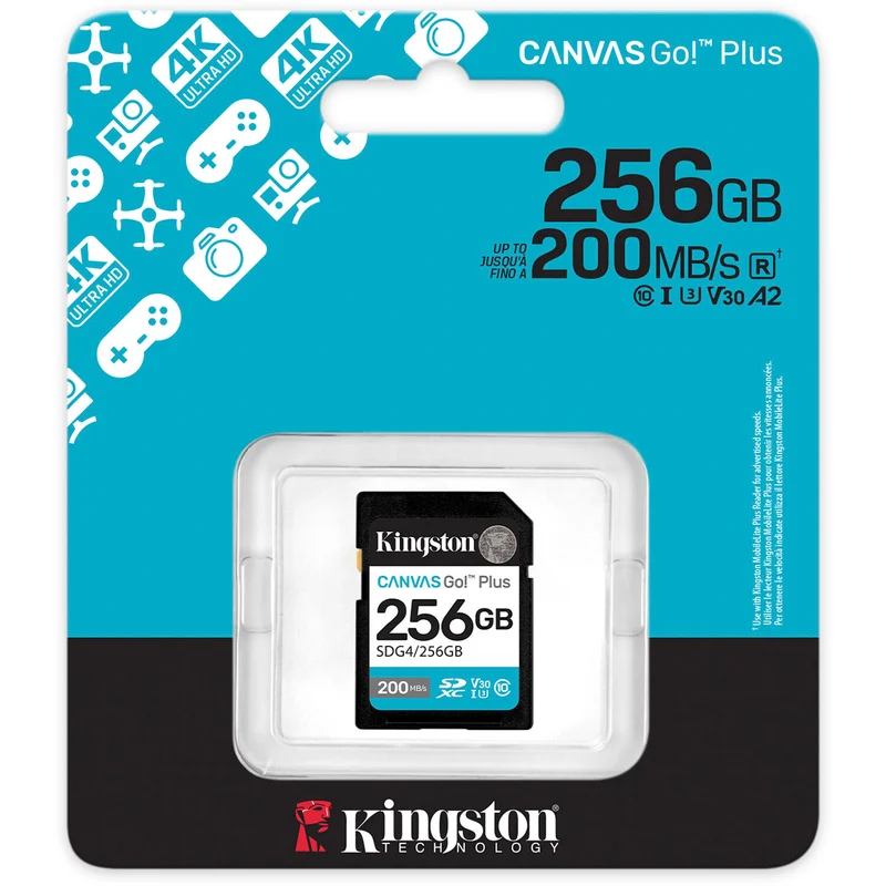Tarjeta Kingston 256GB Canvas Go! Plus UHS-I SDXC