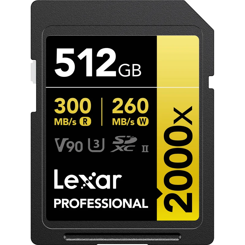 Tarjeta Lexar 512GB Professional 2000x UHS-II SDXC