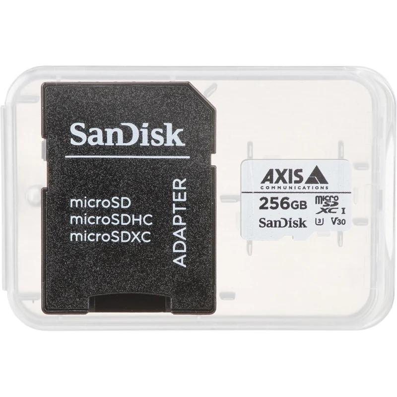 Tarjeta Axis Communications 256GB Surveillance UHS-I microSDXC con SD Adapter
