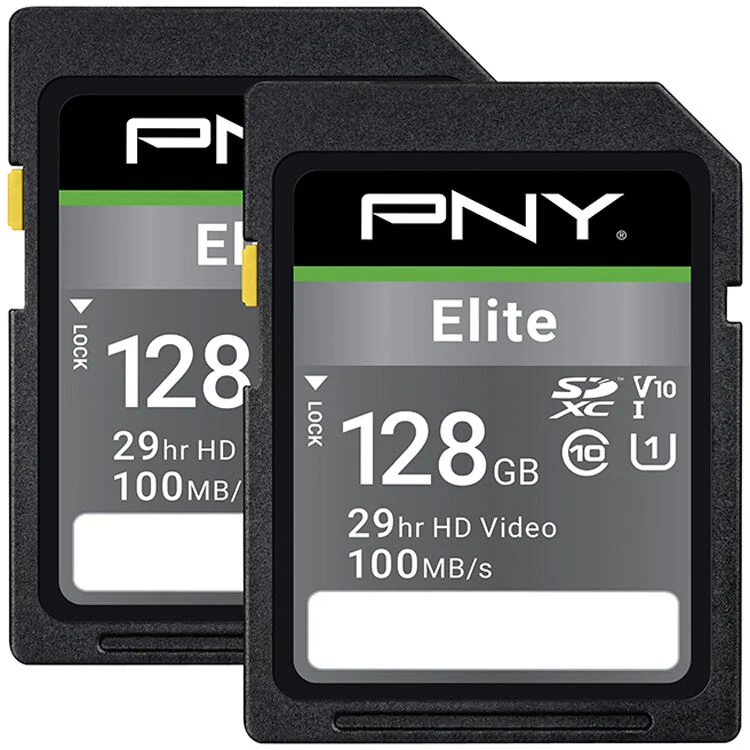Tarjeta PNY 128GB Elite UHS-I SDXC (2-Pack)