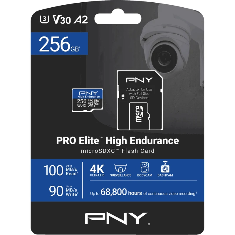 Tarjeta PNY 256GB PRO Elite High Endurance microSDXC con SD Adapter