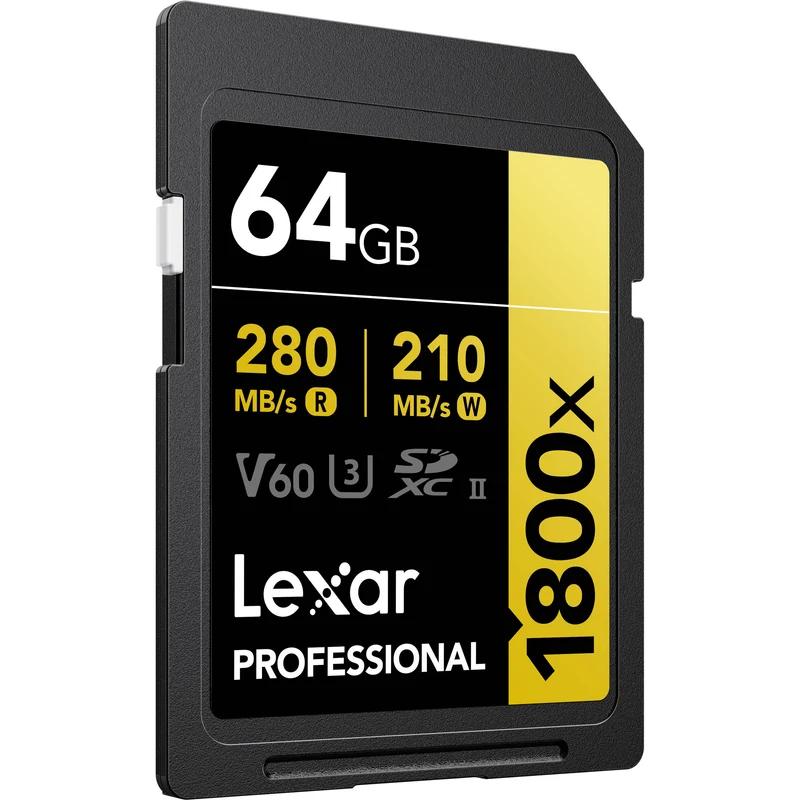Tarjeta Lexar 64GB Professional 1800x UHS-II SDXC (GOLD Serie, 2-Pack)