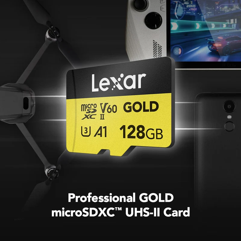Tarjeta Lexar 128GB Professional GOLD UHS-II microSDXC