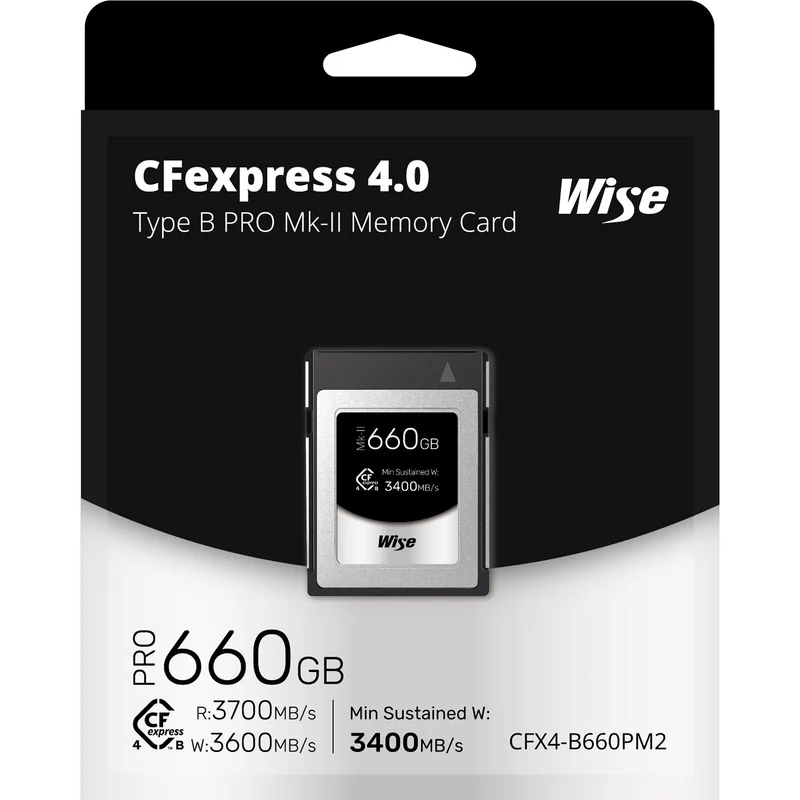 Tarjeta CFexpress Type B Wise Advanced 660GB CFexpress 4.0 Type B PRO Mark II