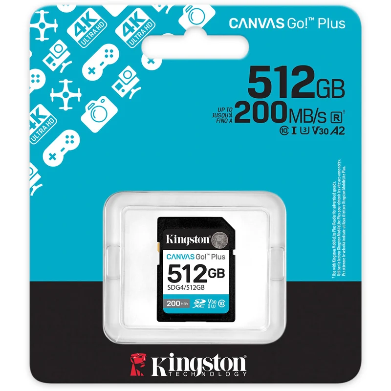 Tarjeta Kingston 512GB Canvas Go! Plus UHS-I SDXC