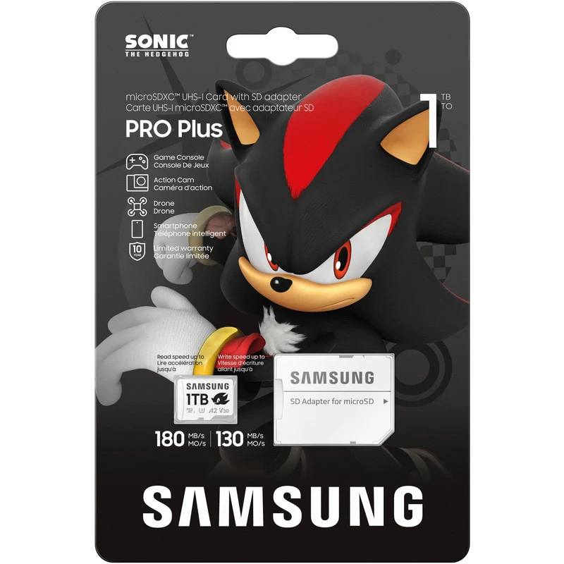 Tarjeta Samsung 1TB PRO Plus Sonic the Hedgehog UHS-I microSDXC con SD Adapter