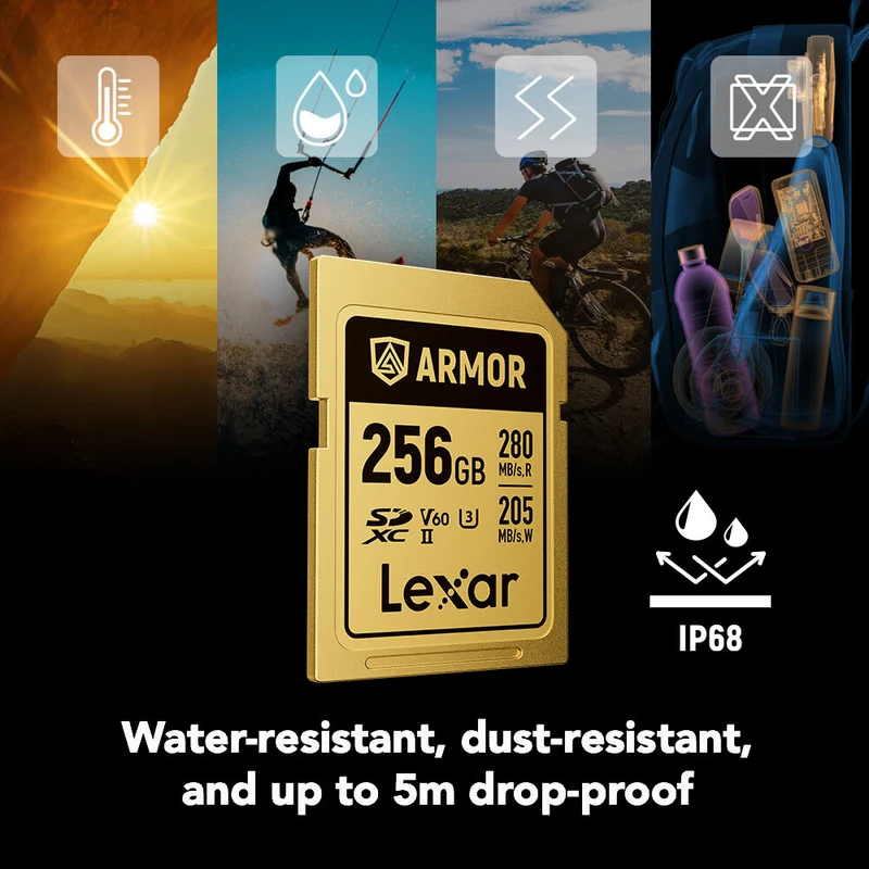 Tarjeta Lexar 256GB ARMOR GOLD UHS-II SDXC