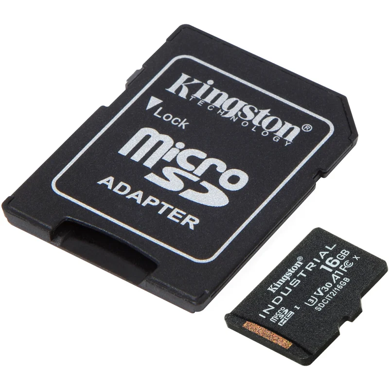 Tarjeta Kingston 16GB Industrial UHS-I microSDHC con SD Adapter