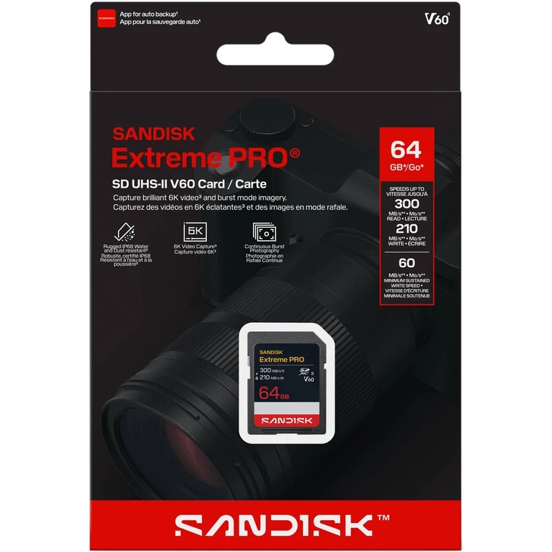 Tarjeta SanDisk 64GB Extreme PRO UHS-II SDXC