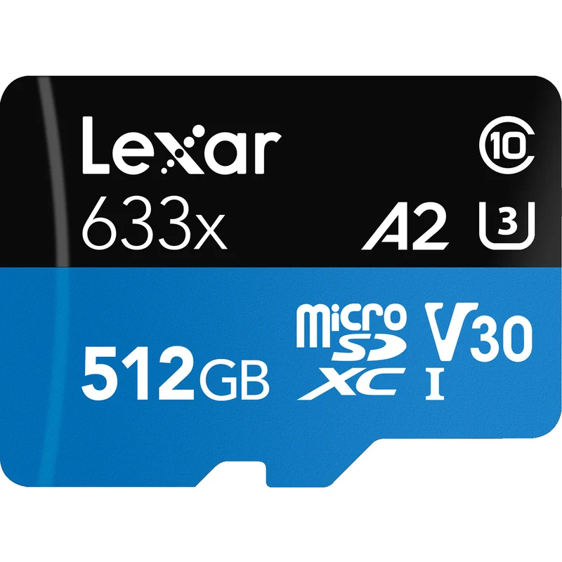 Tarjeta Lexar 512GB High-Performance 633x UHS-I microSDXC con SD Adapter