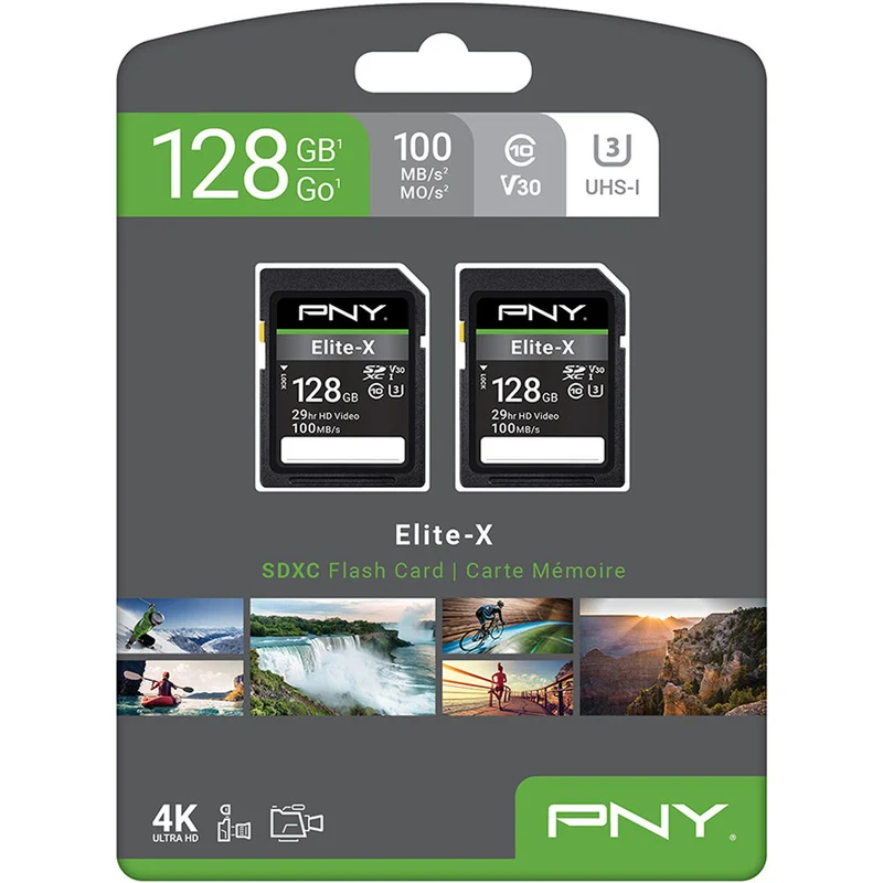 Tarjeta PNY 128GB Elite-X UHS-I SDXC (2-Pack)