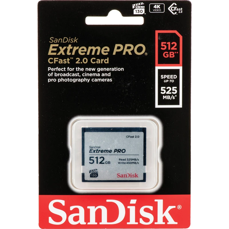 Tarjeta SanDisk 512GB Extreme PRO CFast 2.0