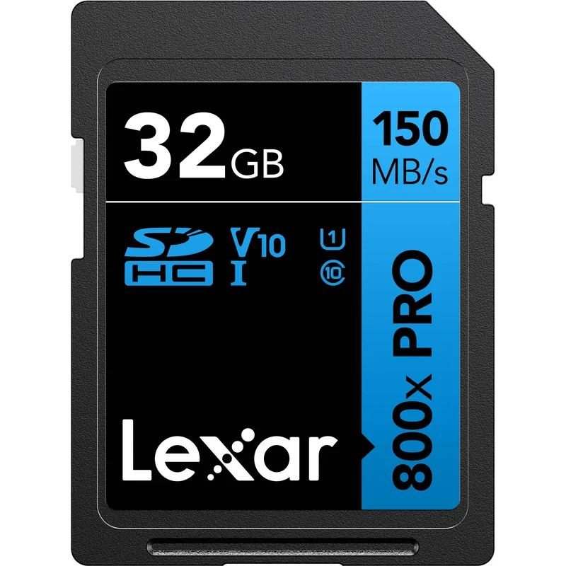 Tarjeta Lexar 32GB High-Performance 800x PRO UHS-I SDHC (BLUE Serie, 2-Pack)